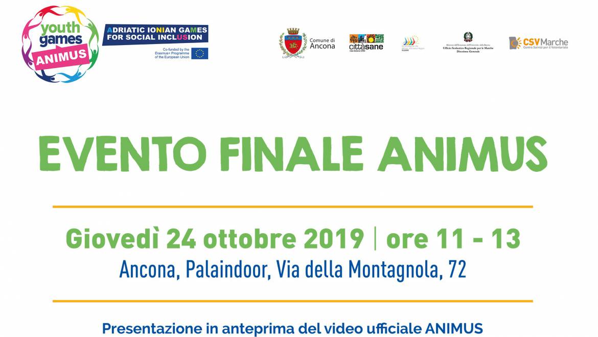 Evento Finale A.NI.M.US, Ancona 24 ottobre 2019